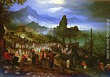 Jan The Elder Brueghel Famous Paintings - Christ Preaching At The Seaport